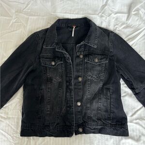 Free People Black Jean Jacket